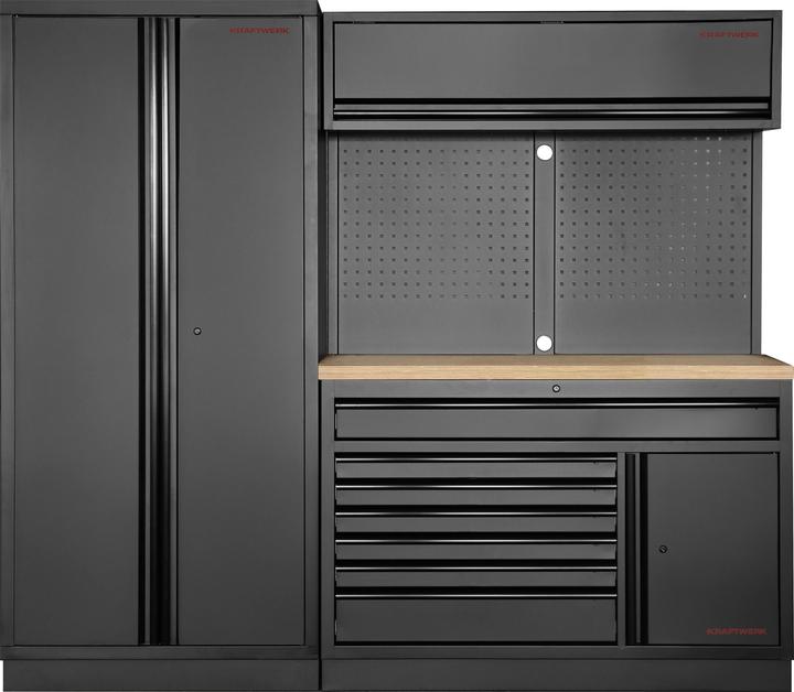 Produktbild Kraftwerk MOBILIO BLK Kombi breit Lochwand Buche (227.50 cm, 200 cm)