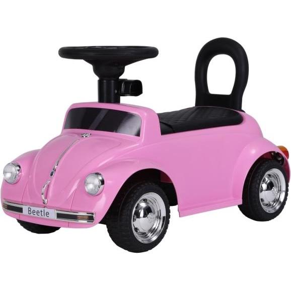 Megaleg VW Beetle Classic Gåbil m/laedersaede, Pink
