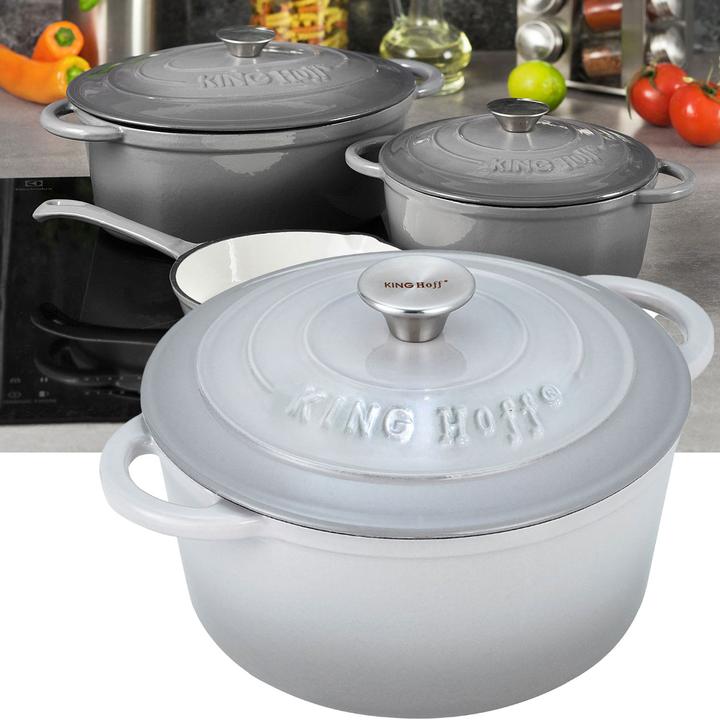 Immagine prodotto Kinghoff Pentola in ghisa 21 cm KH-1520 (20 cm, Set di pentole e padelle da cucina, Ghisa)