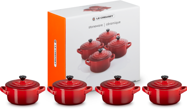 Image du produit Le Creuset Set de 4 mini-cocotte «rouge cerise»
