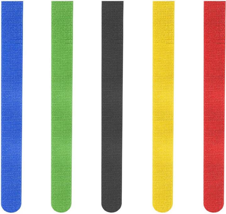 Image du produit Hama Liens auto-agrippants, réutilisables, 16 x 215 mm, couleur, 5 pièces (Serre-câbles velcro, 215 mm, 5 pcs)