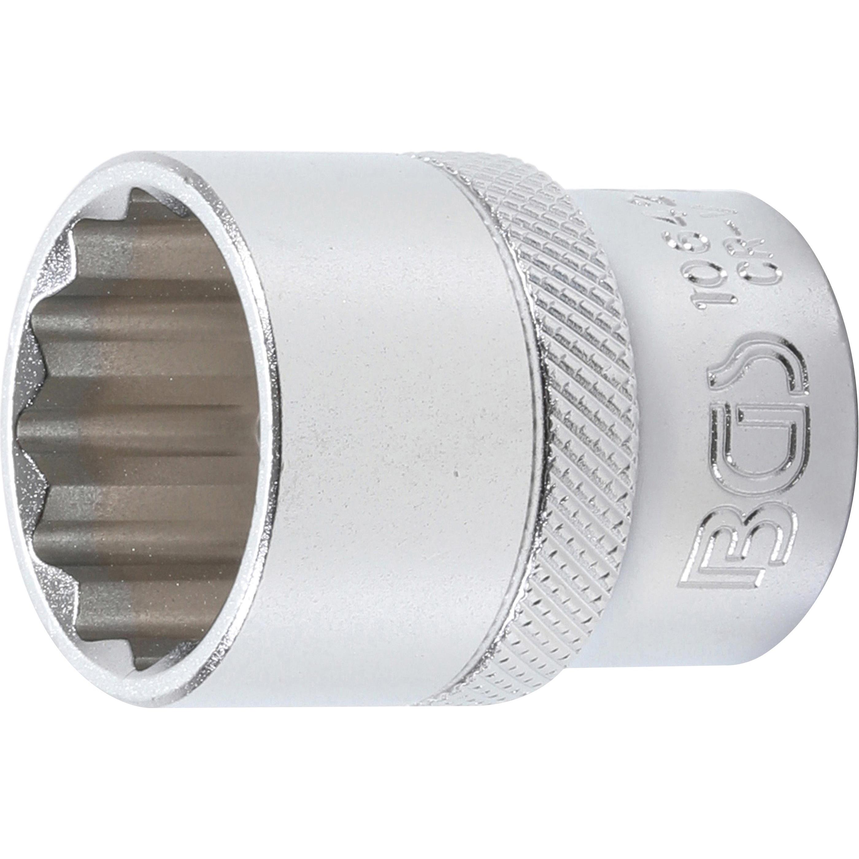BGS, Steckschlüssel + Stecknuss, Steckschlüssel-Einsatz Zwölfkant Antrieb Innenvierkant 12,5 mm (1/2") SW 22 mm (22 mm)