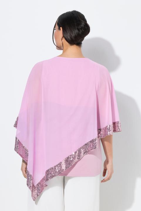 Produktbild Ulla Popken Chiffonbluse, Blüten, U-Boot-Ausschnitt, 3/4-Arm (56)