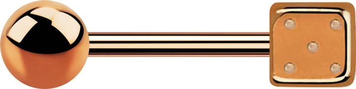 Produktbild Star Piercing Barbell rosegold mit Kugel und Würfel (ohne Messing, Chirurgenstahl 316L)
