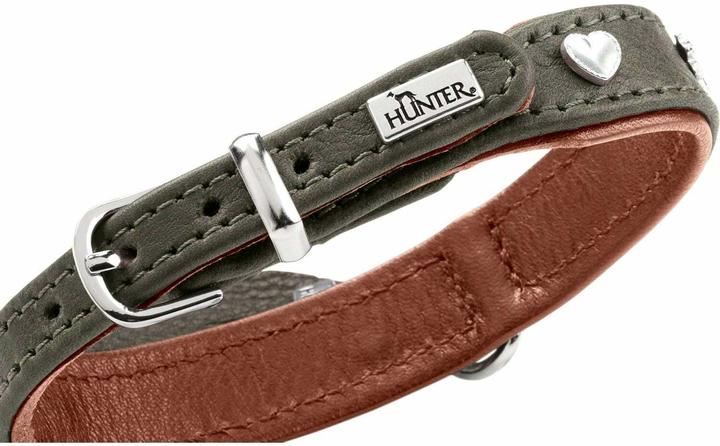Image du produit Hunter Collier München Mini 30/XS, cuir de boeuf, vert/cognac (XS, Chien, Général)