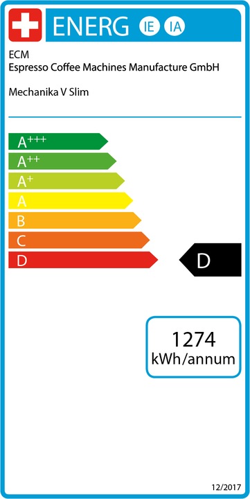 Energie-Label ECM Manufacture Mechanika V Slim