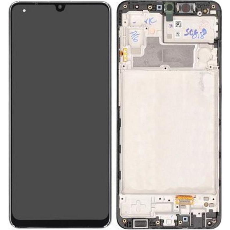 Samsung LCD + Touch + Frame für M325F Galaxy M32, Mobilgerät Ersatzteile, Schwarz