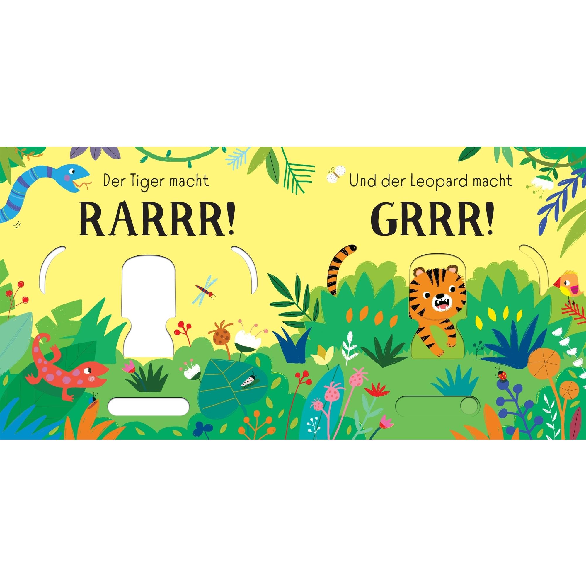 Thumbnail - Usborne Publishing, Babybücher, Schieben und Lauschen: Wilde Tiere (Deutsch)