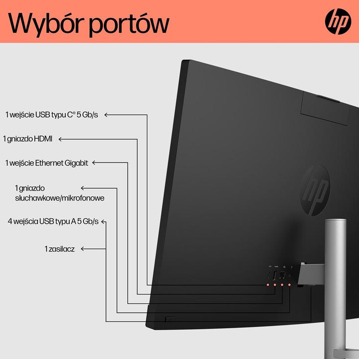 Actual product image HP AIO 24-cr0005nw Ryzen 5 7520U 23.8 FHD AG IPS 8GB DDR5 SSD512 Radeon 610M Win11 2Y Shell White (AMD Ryzen 5 7520U, 8 GB, 512 GB)
