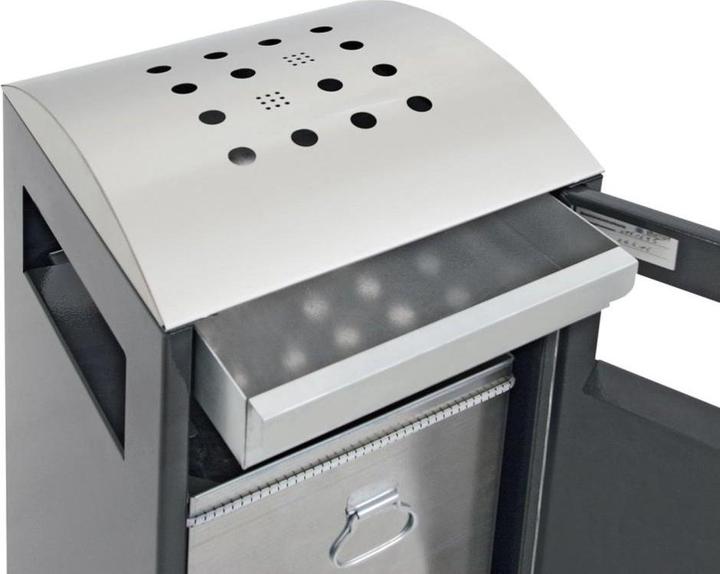 Actual product image Waste collector with ashtray, capacity 40 l, charcoal. (40 l)