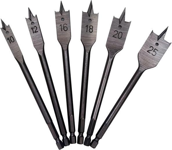 Actual product image Haushalt FLAT WOOD DRILL SET TIN 6PCS 10-25MM