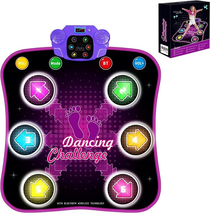 Aucrsozk Kinder-Tanzmatte mit Bluetooth und LED-Pfeilen (Espagnol, Allemand, Anglais)