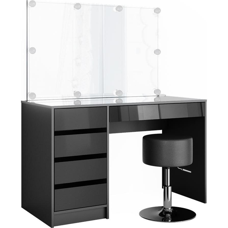 Vicco, Schminktisch, Sherry mit Hocker und Beleuchtung (55 x 75 x 120 cm)