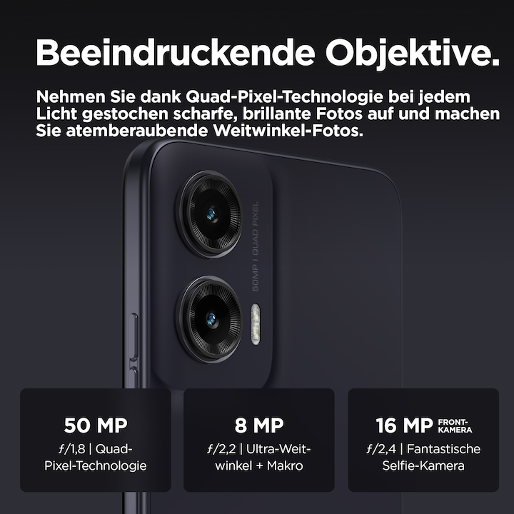 Produktbild Motorola Moto G35 (256 GB, Midnight Black, 6.72", SIM + eSIM, 50 Mpx, 5G)