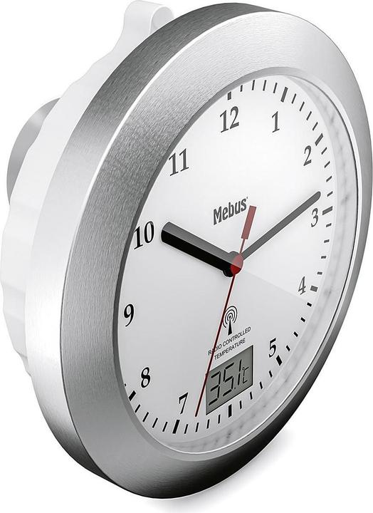 Produktbild Mebus MEB Funkbadezimmeruhr m.SN sil (17 cm)