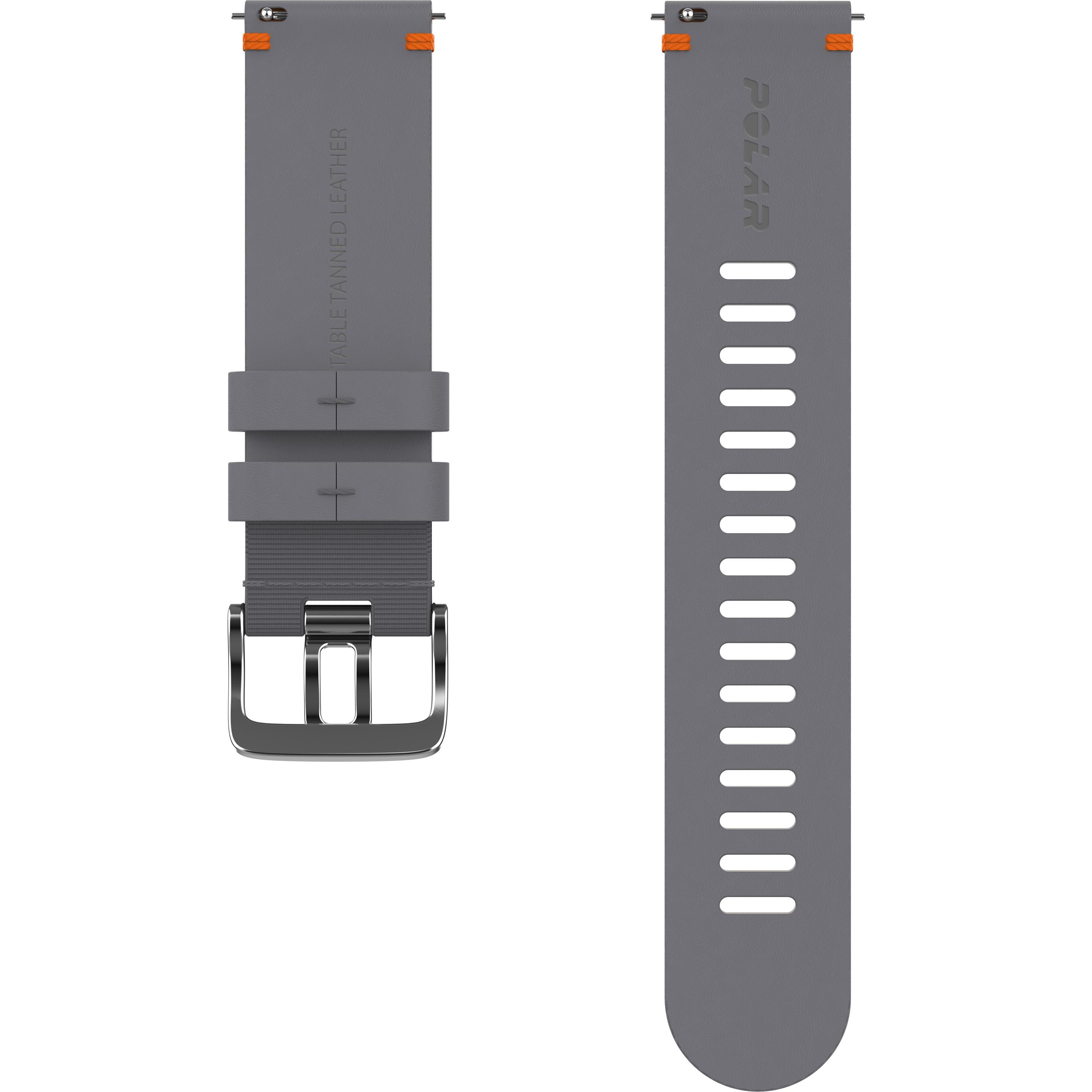 Polar Fascia da polso 22 mm Lthr Gry/Ora M/L (22 mm, Ciuffo), Cinturini per orologi, Grigio