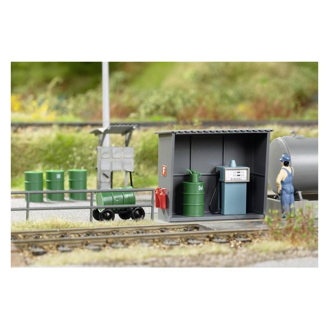 AUHAGEN 11340 HO 1/87 maquette train pompes a carburant SHELL neuf