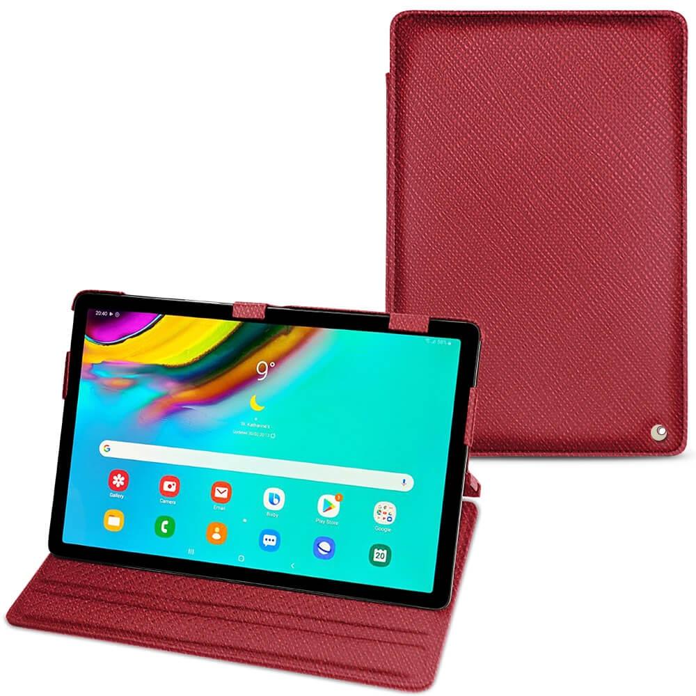 Noreve Lederschutzhülle horizontal (Galaxy Tab S5e), Tablet Hülle, Rot