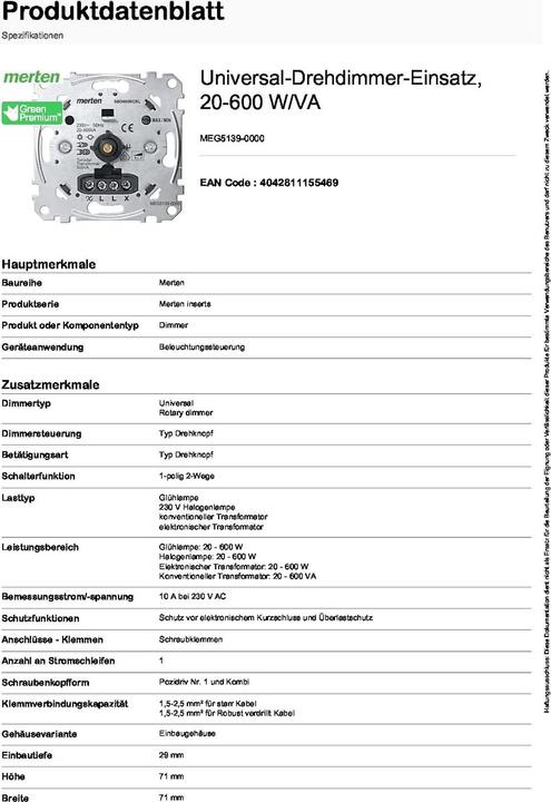 Produktbild Merten Universal-Drehdimmer-Eins.