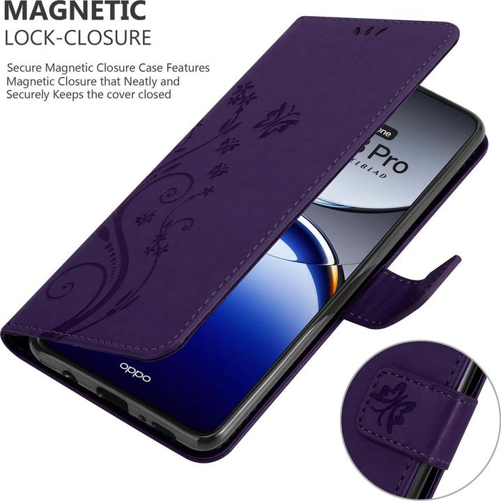 Produktbild Cadorabo Hülle für Oppo Find X8 Pro mit Blumen Muster (Oppo Find X8 Pro)