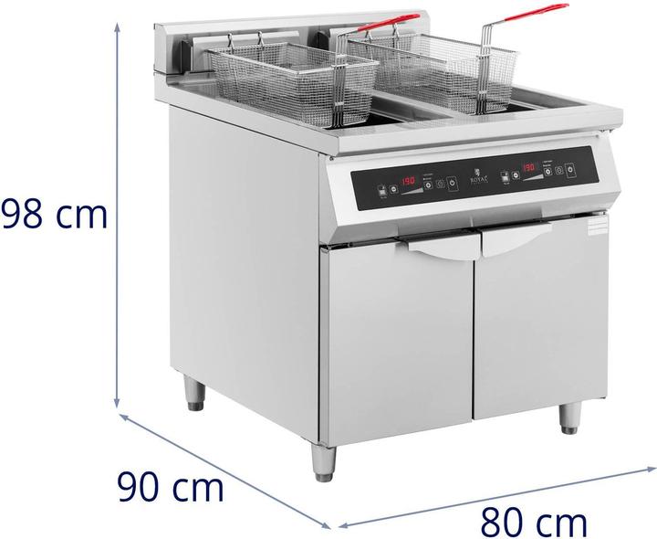 Produktbild Royal Catering Induktionsfritteuse Doppelfritteuse Gastro-Fritteuse 60 l 20000 W LED + Timer