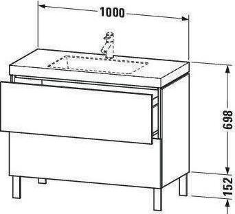 Actual product image Duravit Vanity unit L-CUBE m WT Vero Air 698x1000x480mm 1 HL taupe