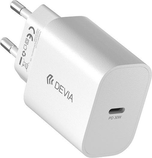 Actual product image Devia wall charger Smart PD GaN 30W 1x USB-C white (30 W, 1 portion)