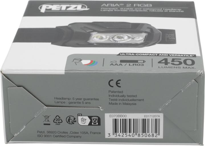 Productafbeelding Petzl E070BB00 Headlamp ARIA® 2 RGB black (450 lm)