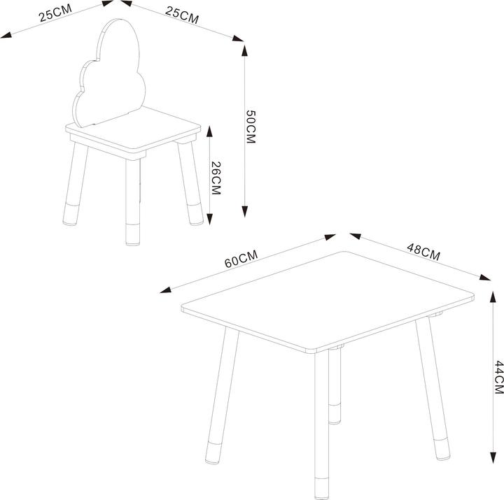 Produktbild En.Casa Kindersitzgruppe Hovle mit Wolken-Design Weiss (Kindersitzgruppe)