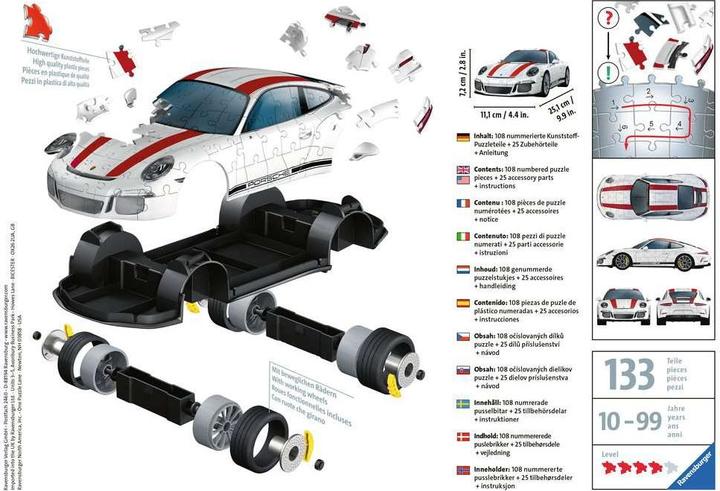 Immagine prodotto Ravensburger 3D - Porsche 911R (108 pezzi)