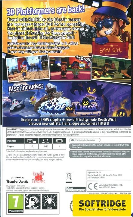 Image du produit Wanadoo A Hat in Time (Switch Lite, Switch OLED, Switch, EN)