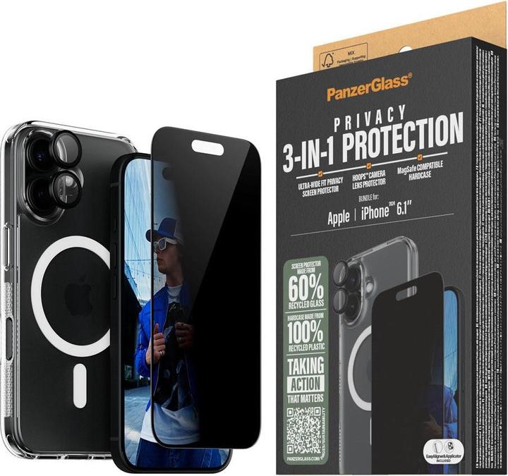 Produktbild PanzerGlass Privacy (1 Stück, Apple iPhone 16)