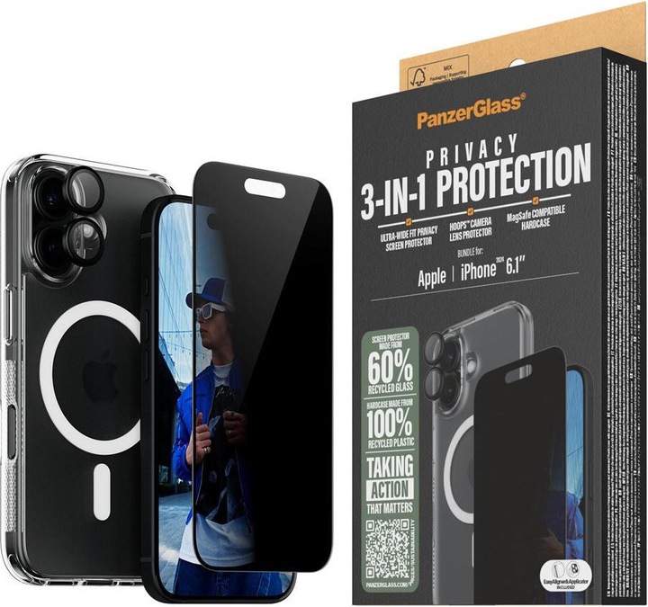 Actual product image PanzerGlass Privacy (1 Piece, Apple iPhone 16)