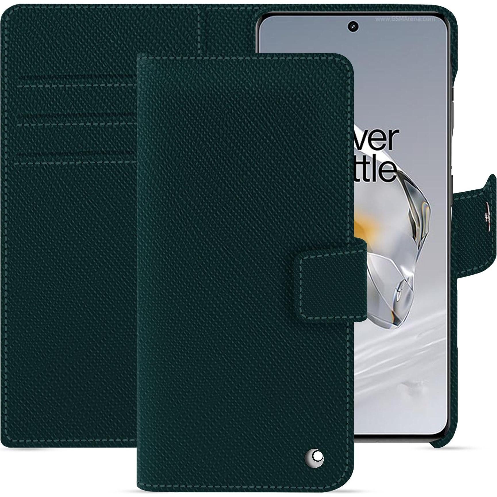 Noreve Lederschutzhülle Oneplus 12 (OnePlus 12), Smartphone Hülle, Grün