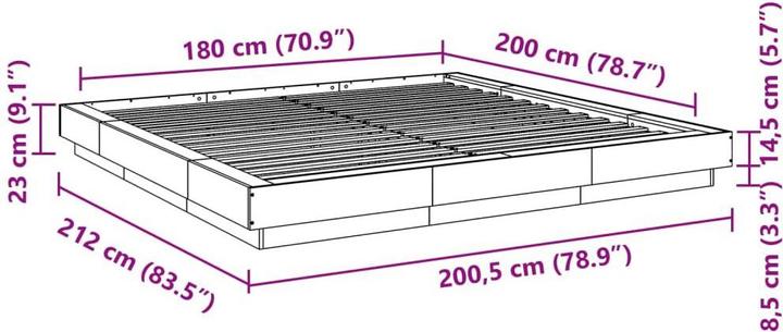 Produktbild vidaXL Bettgestell (180 x 200 cm)