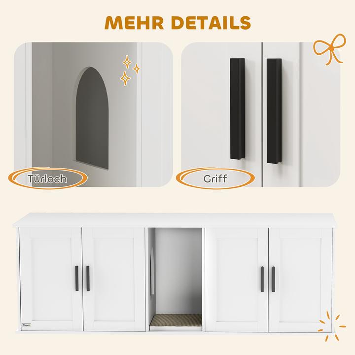 Immagine prodotto PawHut Katzenklo Schrank MDF Weiss
