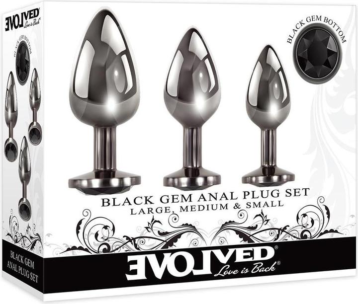 Actual product image Evolved Butt Plug "Black Metal" Set