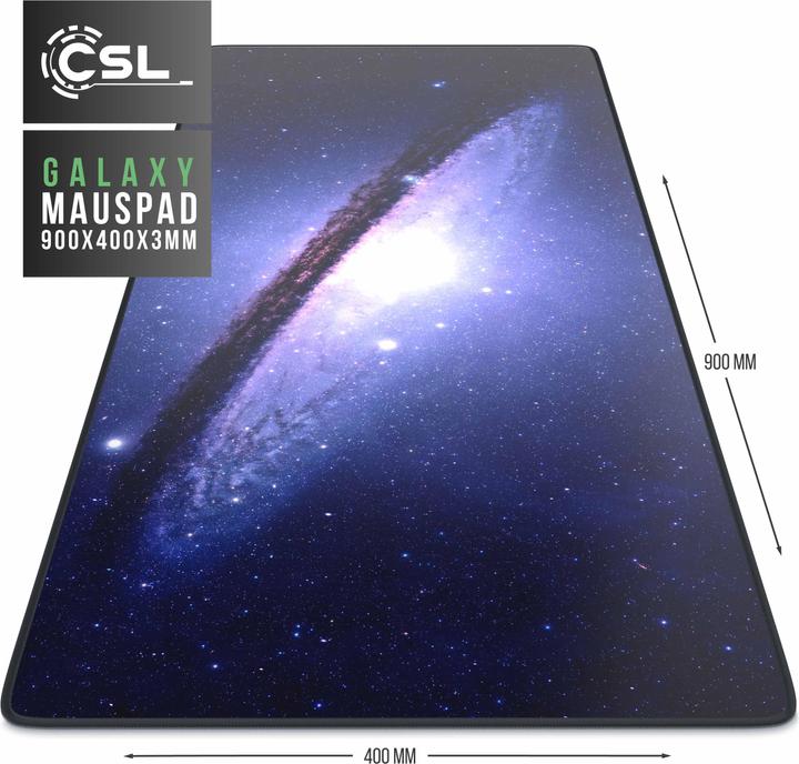 Actual product image CSL Gaming Mouse Pad, XXL Mouse Mat 900 x 400mm, Precision & Speed, Galaxy (XXL)