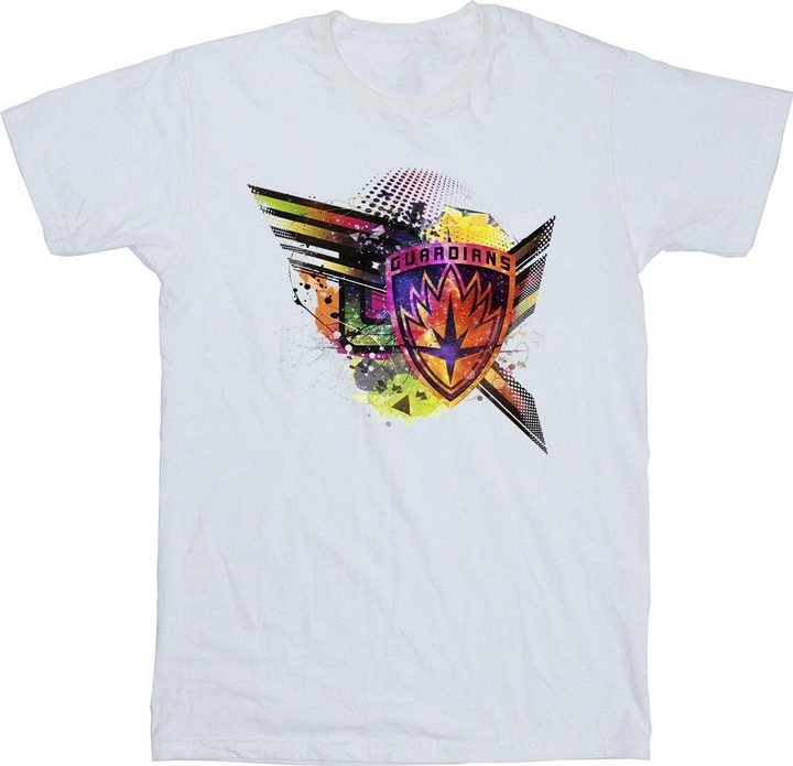 Actual product image Mens Guardians Of The Galaxy Abstract Shield Chest T-Shirt (S)
