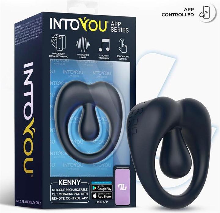 Actual product image IntoYou Kenny – Penisring mit Klitorisstimulator und App-Steuerung – Nachtblau