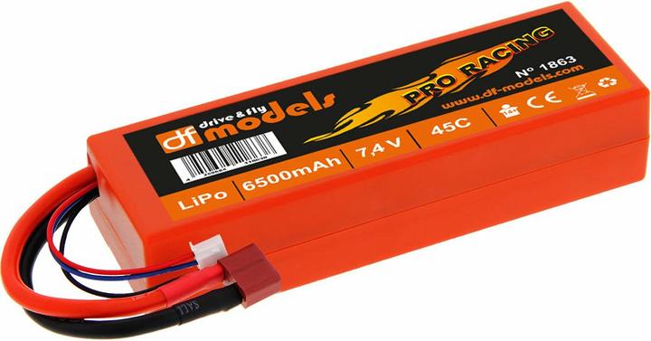 Actual product image DF-Models LiPo Pack 2S - 7,4 Volt - 6500mAh, 45C - square (7.40 V, 6500 mAh)