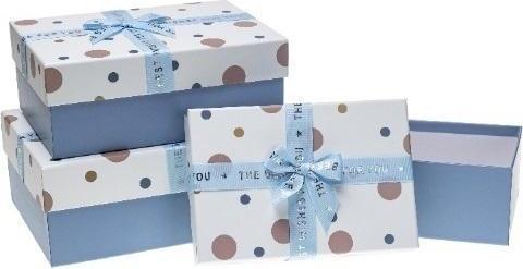 Actual product image Teka Geschenkbox mit Schleife, 3 Stück, blau ROSETT (Gift box, 3 x)