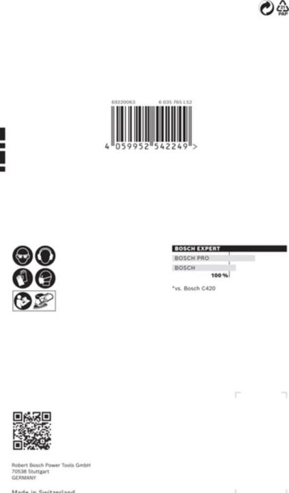 Produktbild Bosch Professional Zubehör EXPERT C470 Schleifpapier mit 11 Löchern für Multischleifer, 102 x 62 mm, 93 mm, G 40, 10-tlg. (40)