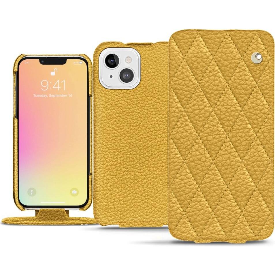 Noreve Lederschutzhülle vertikal (Apple iPhone 13), Smartphone Hülle, Orange