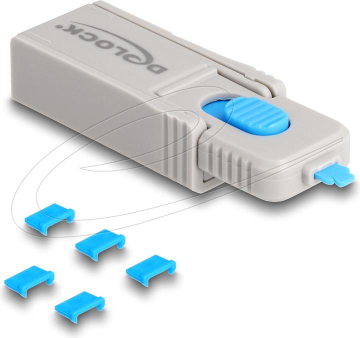 Actual product image Delock Micro USB port blocker set for micro USB socket 5 pieces