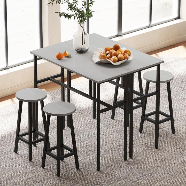 Image du produit Homcom Ensemble de tables de bar avec 4 tabourets (100 x 40 x 90 cm)