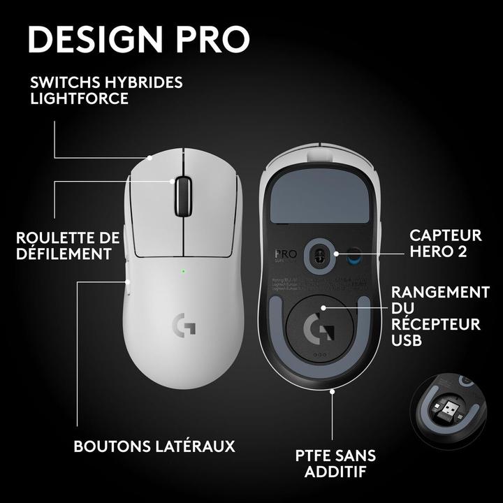 Actual product image Logitech Pro X Superlight 2 Se (Cable, Wireless)