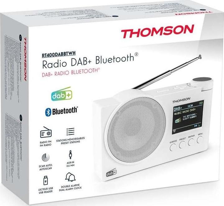 Image du produit Thomson RT400DAB DAB+ / FM Radio / BT - Blanc (DAB+ DAB, FM, Bluetooth)