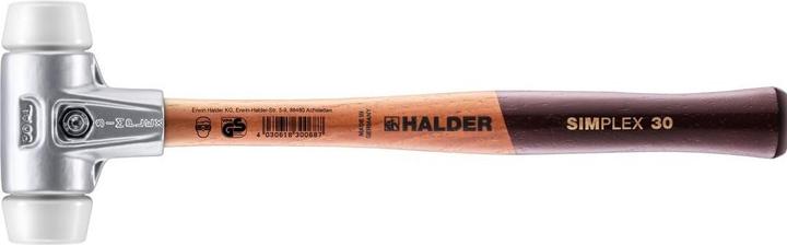 Actual product image Halder Soft Face Hammer SIMPLEX Length 295 mm Head-Ø 30 mm Wood (215 g)