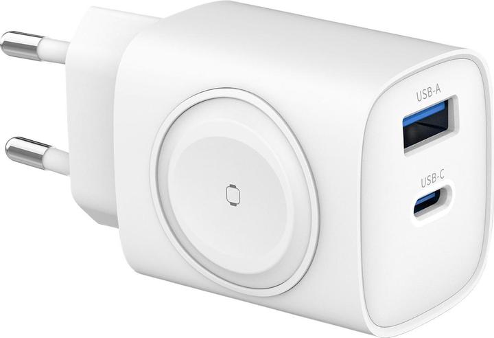 Image du produit Eaxus 3in1 Ladegerät, kabelloser Ladeport kompatibel mit Apple Watch, USB-A & USB-C (22 W)